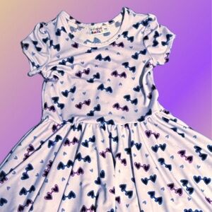 Dot Dot Smile DDS Cap-Sleeve Twirl Dress-Heart Sunglasses Valentines Day Sz 5/6
